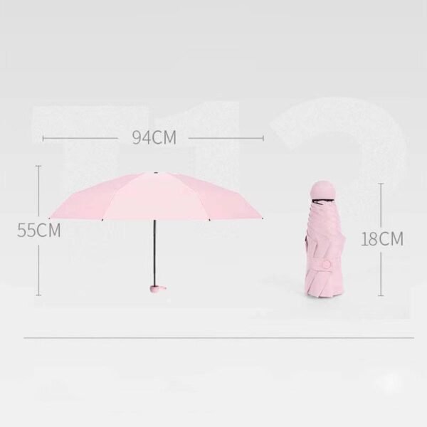 FFOrder Capsule Umbrella Portable Mini Sunshade Sunscreen Rain Umbrella Black Rubber Alloy Handle Foldable Sun Rain Dual Use Capsule Umb - Image 7