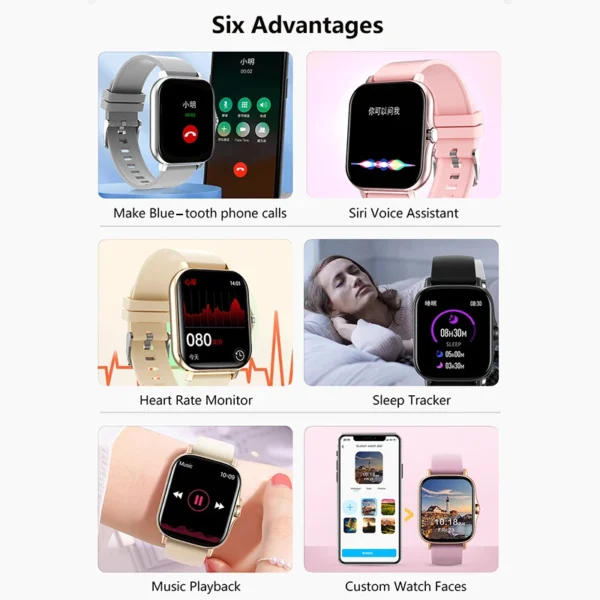 Sport Smart Watch Fitness Clock Health Monitor Waterproof Smartwatch Bluetooth Call Watches for Men Women IOS Xiaomi Huawei 2023 - Image 12