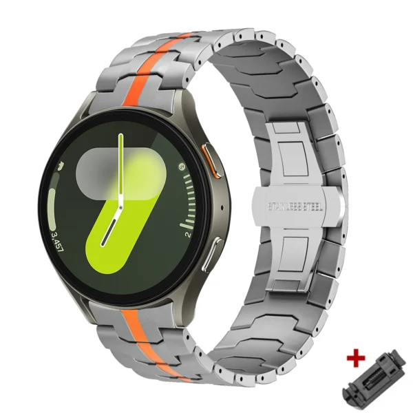 Pulseira de aço inoxidável para samsung galaxy watch 7 6 5 4 40mm 44mm 6 clássico 43mm 47mm sem lacunas pulseira de metal 5pro 45mm pulseira rápida - Image 2